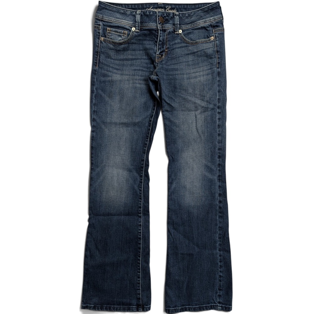 American Eagle Womens Jeans 4 Original Boot Stretch Dark Wash Blue